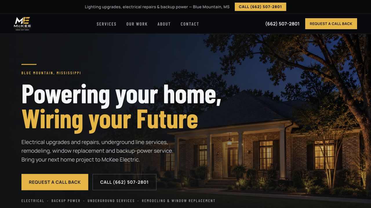 McKee Electric website designed by Edge